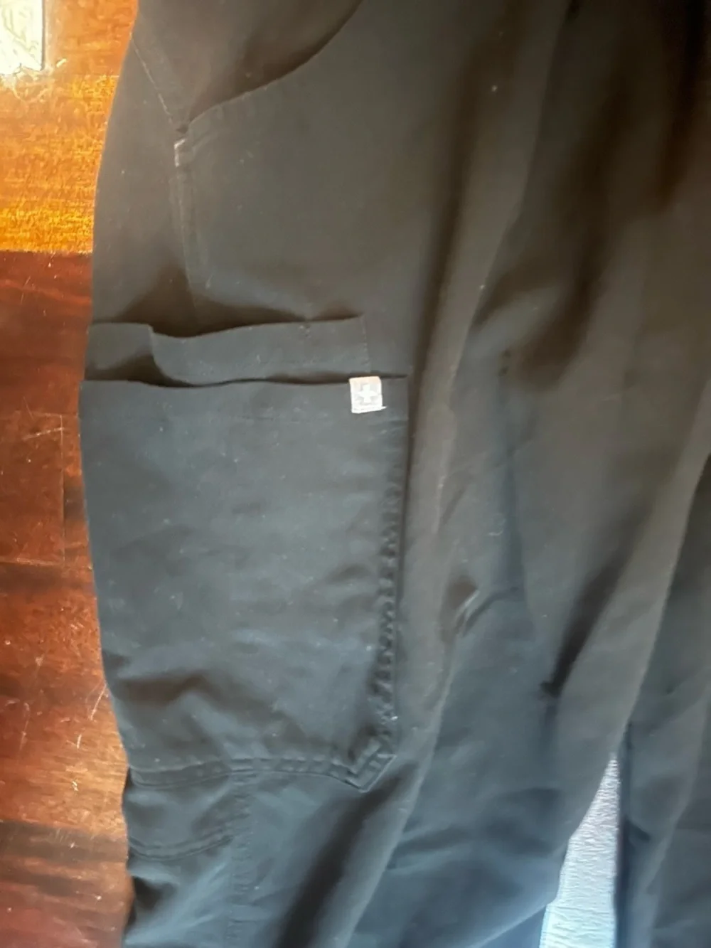Figs Women's Black Drawstring Joggers with Grey Tie - Picture 2 of 3